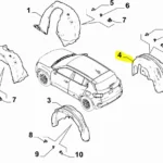 Sağ Arka Çamurluk Davlumbazı Fiat 600 52207641